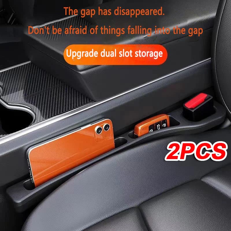 2 Pçs Assento De Carro Gap Filler Fenda Caixa De Armazenamento Saco Entre Assentos Console Organizador Decoração Interio