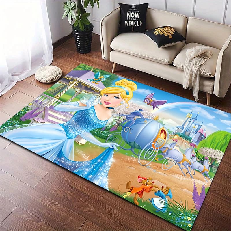 Disney Cinderela Impresso Tapete Quarto Sala De Estar Área De Jogos Suprimentos Para Casa De Banheiro