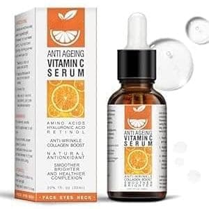Sérum de Vitamina C para o Rosto - Antienvelhecimento e Aumento de Colágeno |   Sérum de Vitamina C com VC e Ácido Hialu