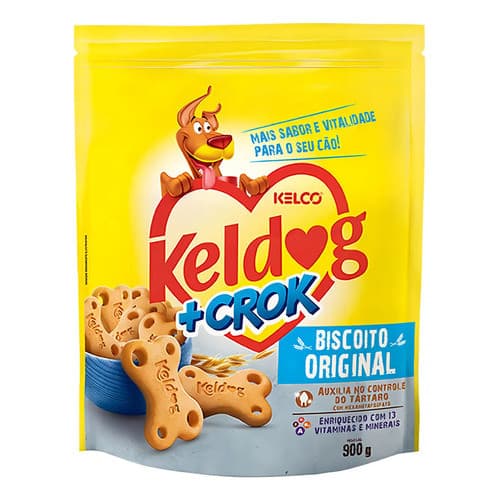 Biscoito S. Premium Keldog Kelco Original +Crok 900 Gr