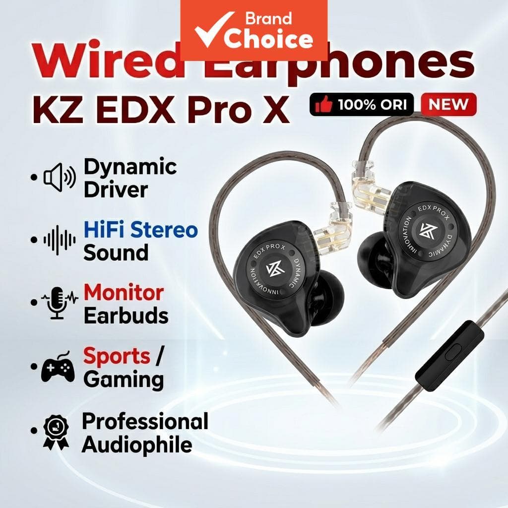 KZ EDX Pro X Fones De Ouvido Com Fio Intra-Auricular Driver Dinâmico HiFi Som Estéreo Esportivos Para Jogos Música Audió