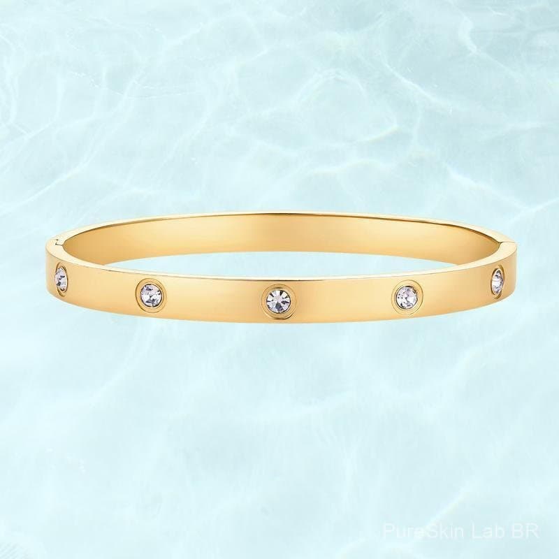 Pulseira Feminina Impermeável em Forma de Coração PAVOI - Pulseira com zircônia cúbica banhada a ouro 14K - 01WE PM5