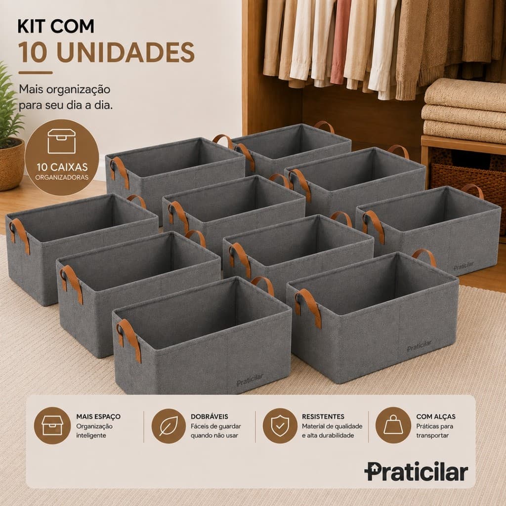Kit Até 10 Caixa Organizador Roupas Íntimas Multiuso Guarda Roupa Camisetas Calças Meia