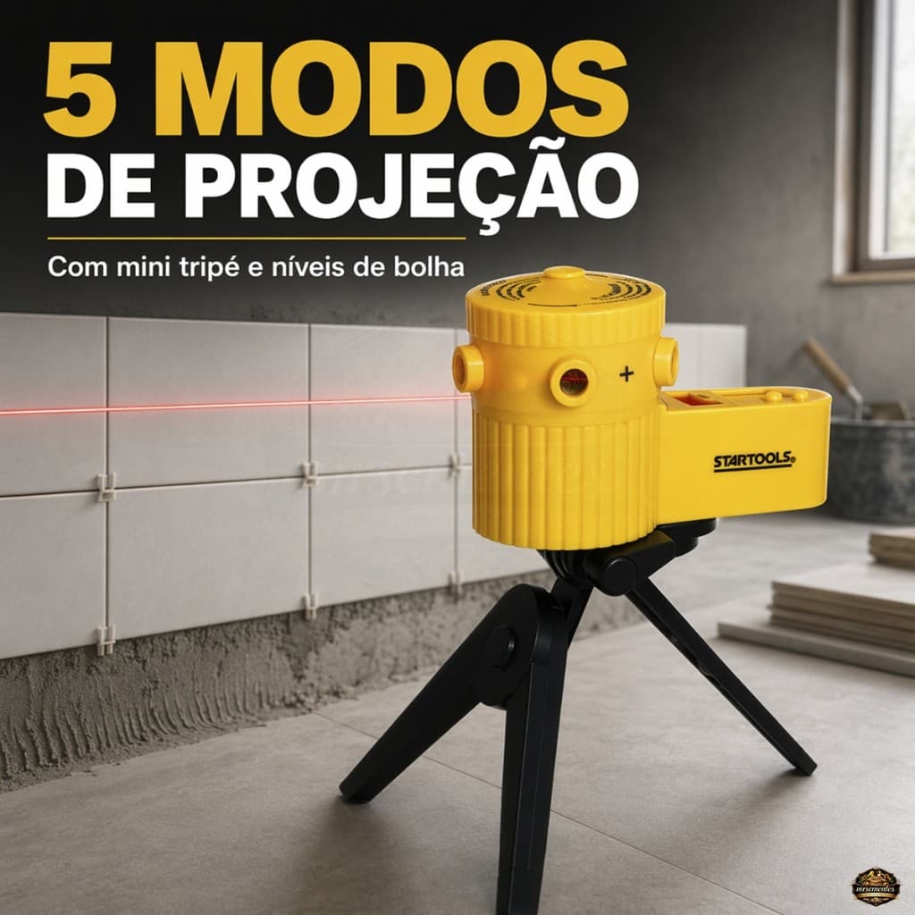 Nivel Laser Giratório Nivelador Com Suporte Para Acabamentos Reformas e Instalação