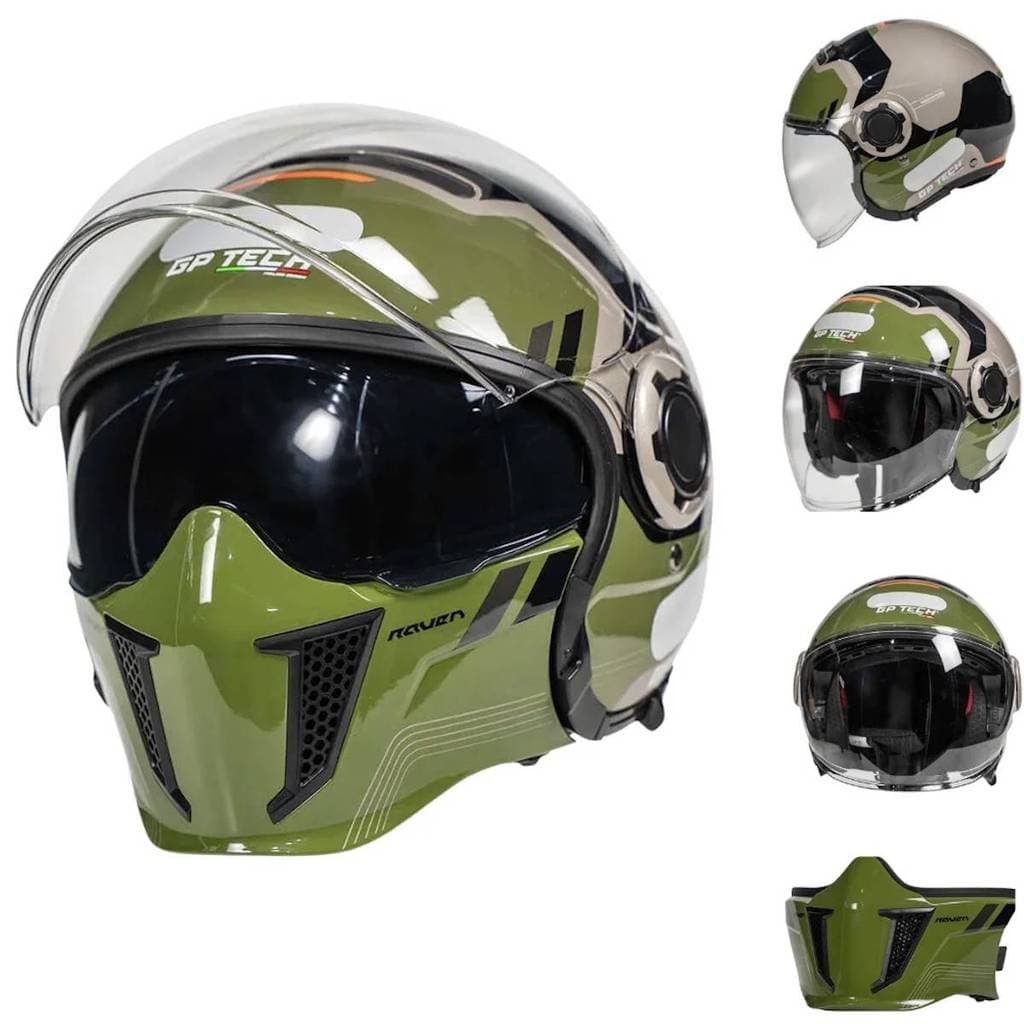 Capacete Moto GP Tech Zoom Queixeira Removível Aberto Óculos