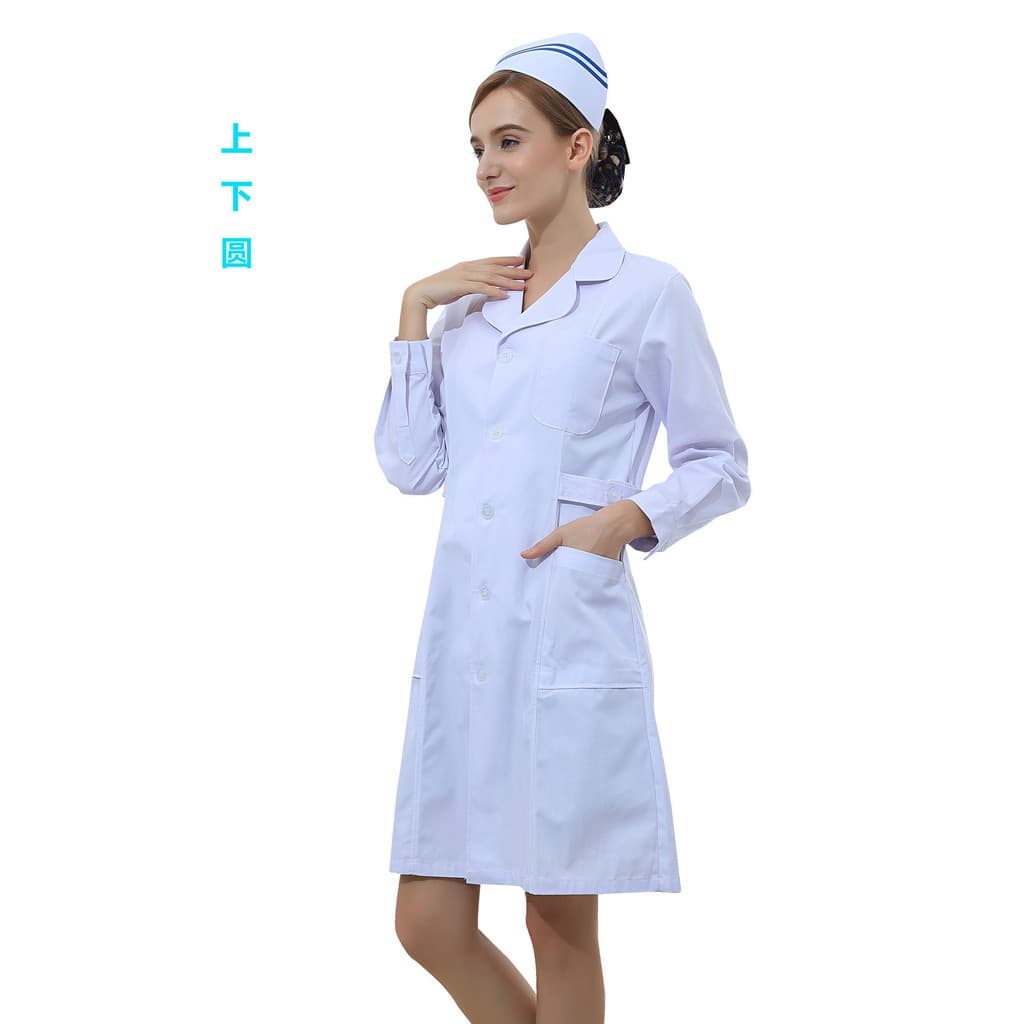 Uniforme de Trabalho para Esteticista e Médico de Laboratório, Jaleco Branco de Verão, Roupa de Trabalho Médica, Jaleco