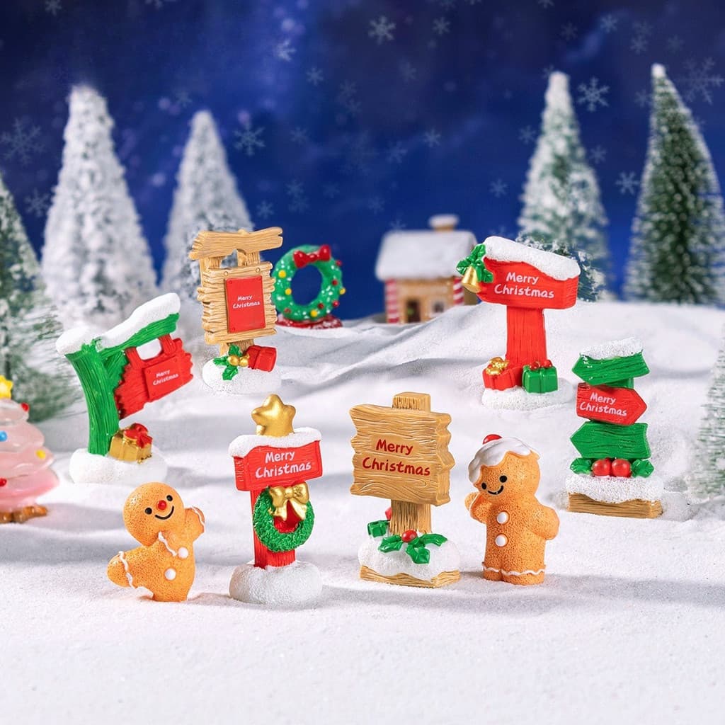 Indicadores Criativos De Sinalização De Natal , Acessórios Decorativos DIY De Bola De Cristal , Miniaturas Em Miniatura