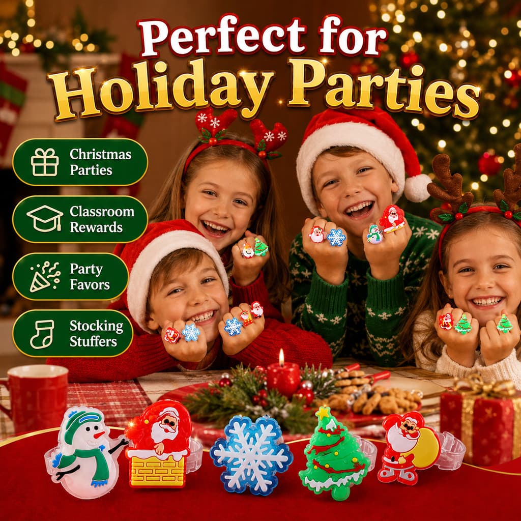 5/10/20 Pcs LED Piscando Anéis De Natal Para Crianças E Adultos , Ajustáveis Lembrancinhas De Festa , Boneco De Neve De
