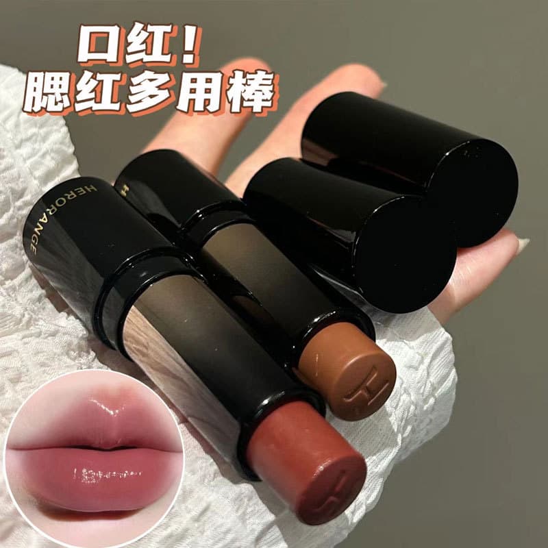 HERORANGE ~ Batom facial leve de baixa saturação, bastão multiuso de água brilhante, hidratante, clareador, maquiagem Na