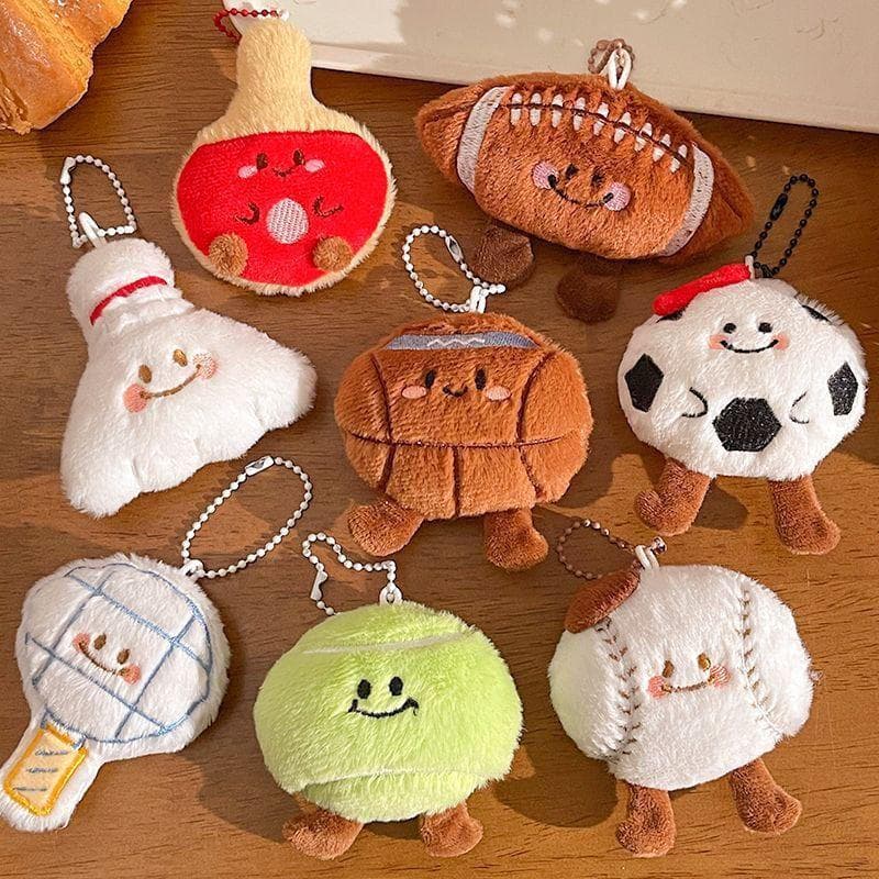 Raquetes De badminton Criativas , Tênis De Mesa , Pingentes De Pelúcia Em Forma De Futebol , Chaveiros E Acessórios De B