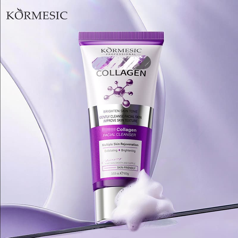 Limpeza de proteína nutritiva kormesiccleanser Limpador facial suave de colágeno QNEK
