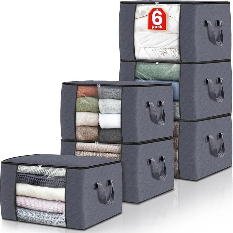 Sacos De Armazenamento De Cobertores De Tecido Grosso Dobráveis , Recipientes , Caixas Para Organizar Roupas De Organiza