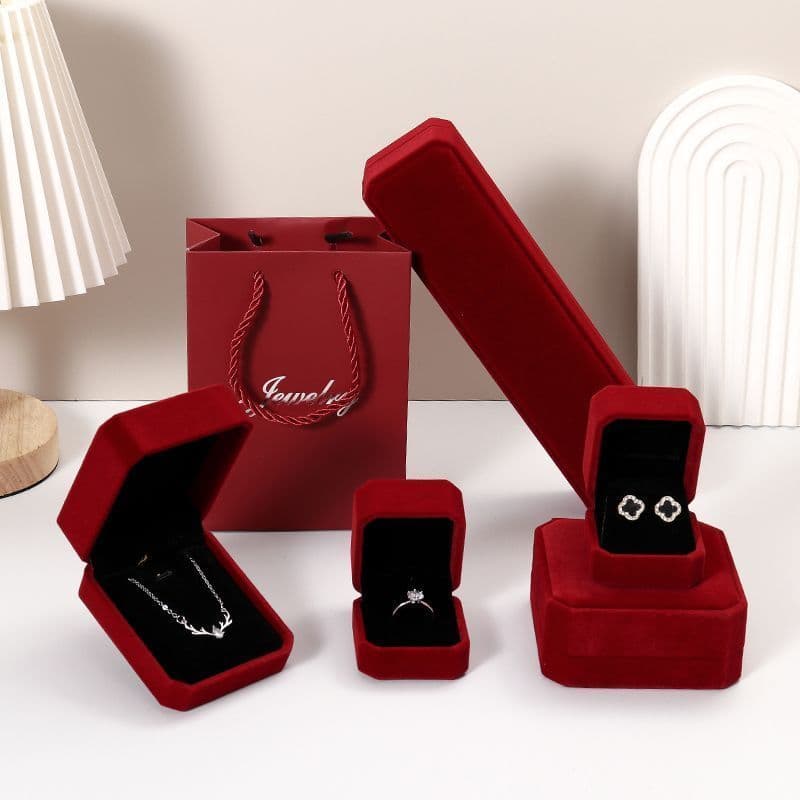 Caixa de jóias de alta qualidade caixa de anel de flanela colar de casamento pingente pulseira brincos pulseira armazena