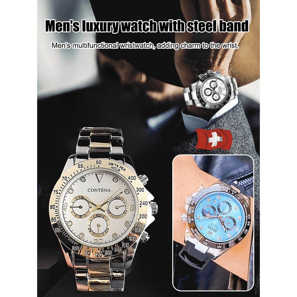 【Multifuncional e Elegante】Relógios de pulso masculinos, relógios de pulso, relógios domésticos em aço inoxidável para h