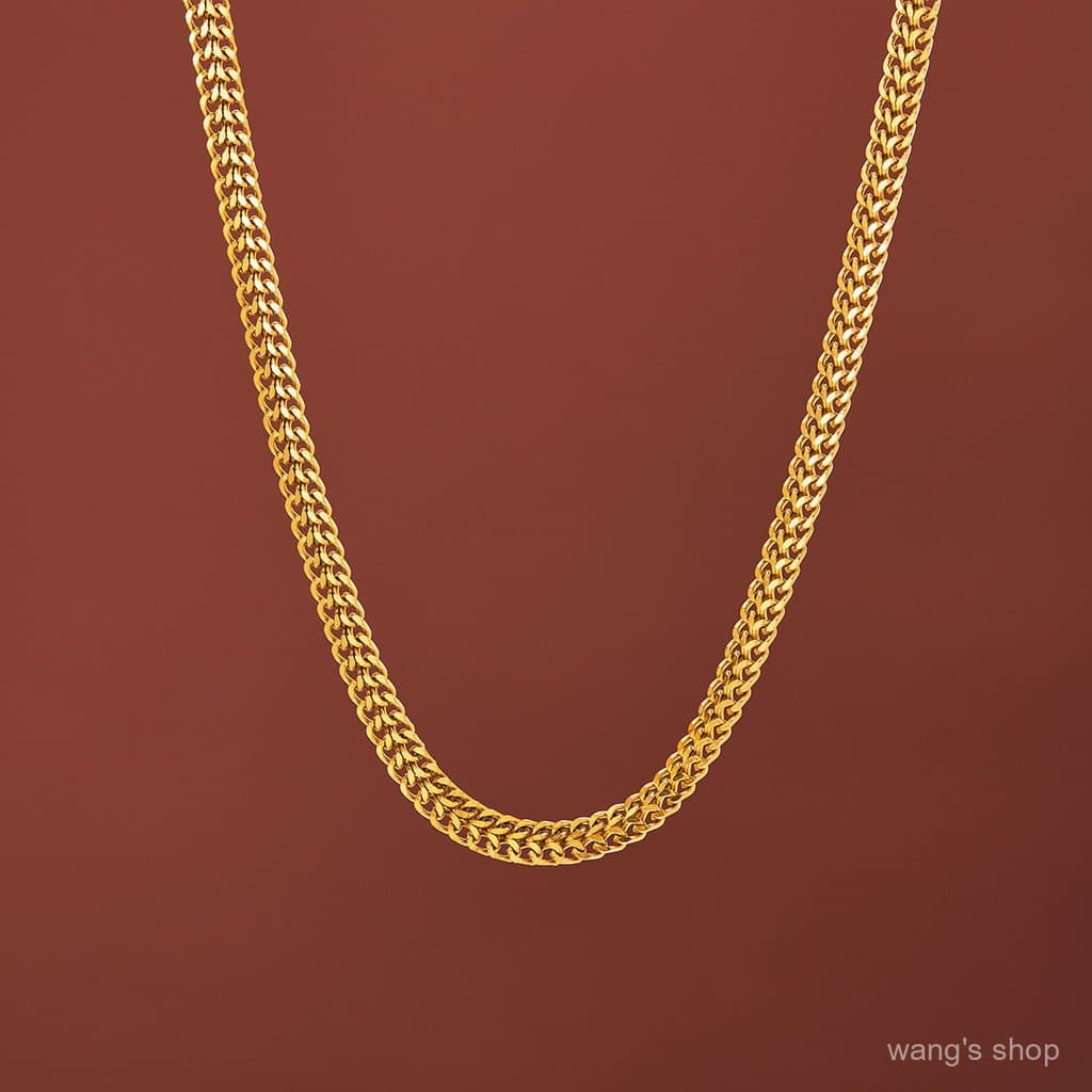 Yunyao simples Retro nicho grosso corrente ouro ins influenciador moda High-End clavícula corrente titânio aço colar