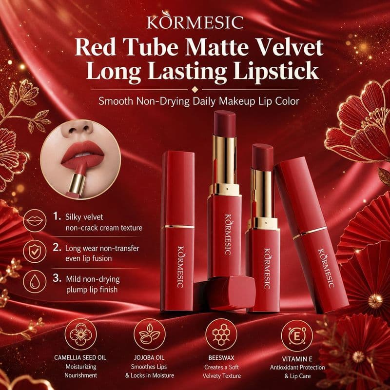 Estoque pronto KORMESIC Soft Mist Matte Batom Batom Veludo Clareador Maquiagem Hidratante Q0810