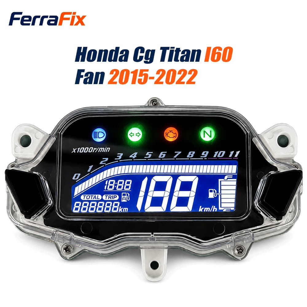 Velocímetro Digital Honda CG Titan 160 Fan 2015 2016 2017 2018 2019 2020 2021 2022, Painel de Instrumentos Moto