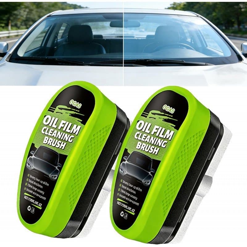Escova de limpeza de película de óleo para carro, versão atualizada de 2026, removedor de película de óleo para para-bri