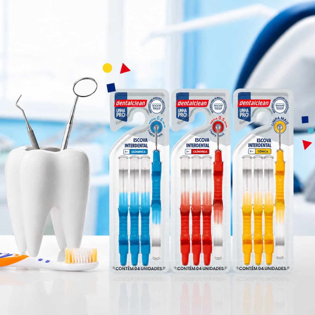 Escova Interdental Cônica 0,5mm com Refil para Higiene Bucal e Limpeza Entre os Dentes Cuidado Diário