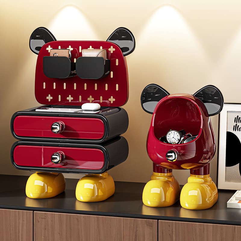 Rack de armazenamento de mesa criativo dos desenhos animados urso desktop buraco placa rack chave entrada do agregado fa