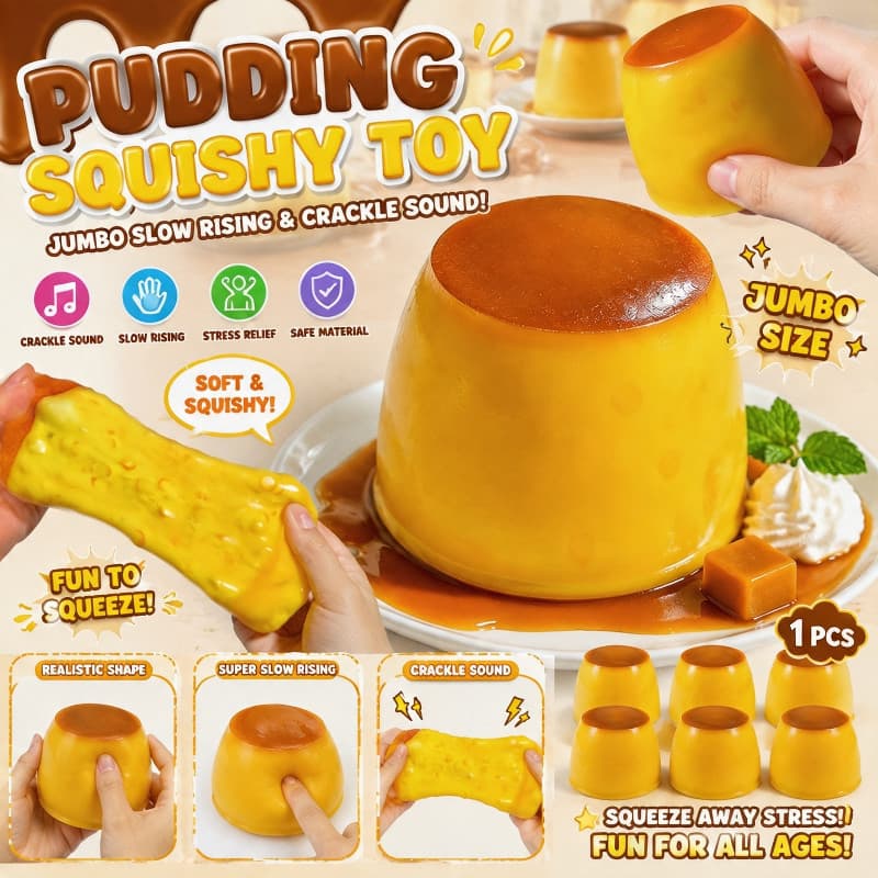 Squishy De Pudim De Caramelo Jumbo De 6 Cm-Ascensão Lenta Com Som Crepitante , Bola De Ventilação Para Alívio Do Estress