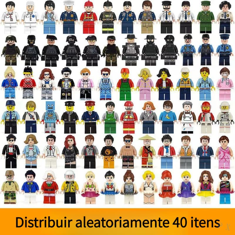 KIT40 Brinquedos Educativos de Montagem para o Dia das Crianças PX Blocos de Construção Minifiguras - Entrega Aleatória