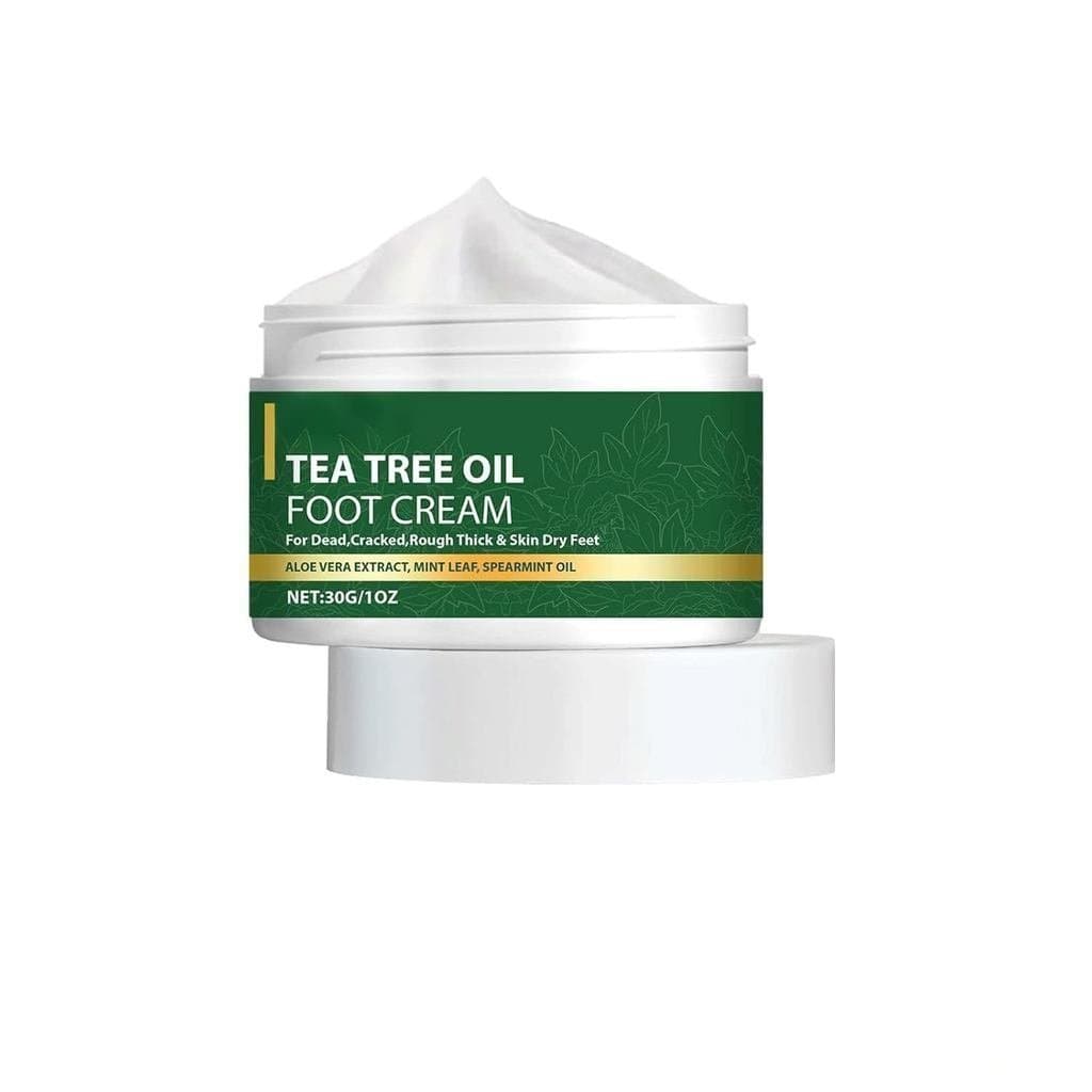 Creme para os Pés com Óleo de Tea Tree - Para Hidratação Profunda, Controle de Odor e Reparação da Barreira Cutânea para