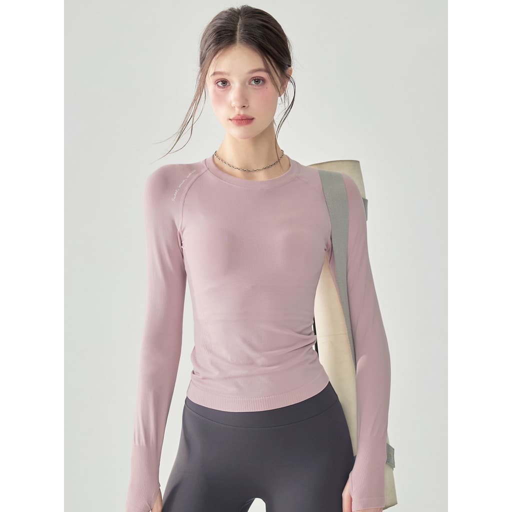 Roupas de Yoga femininas magro olhar High-End esportes topo em torno do pescoço nu Fitness de manga comprida treinamento