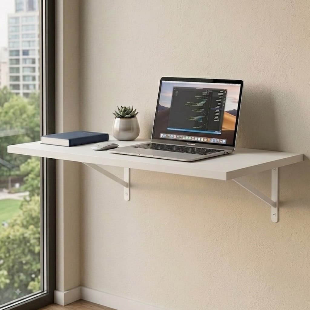 Escrivaninha Home Office 100x40cm Mesa de Estudos Branco ou Preto