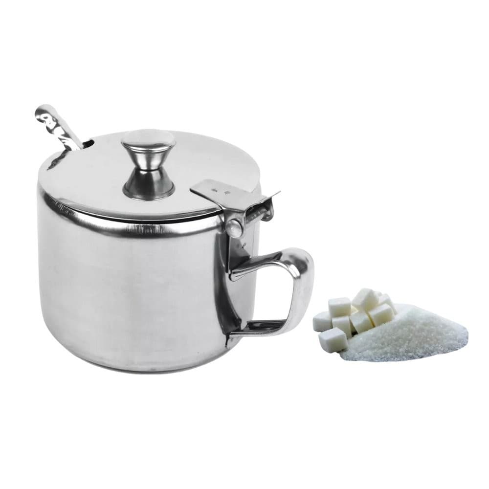 Açucareiro de aço inox com colher - 220ml