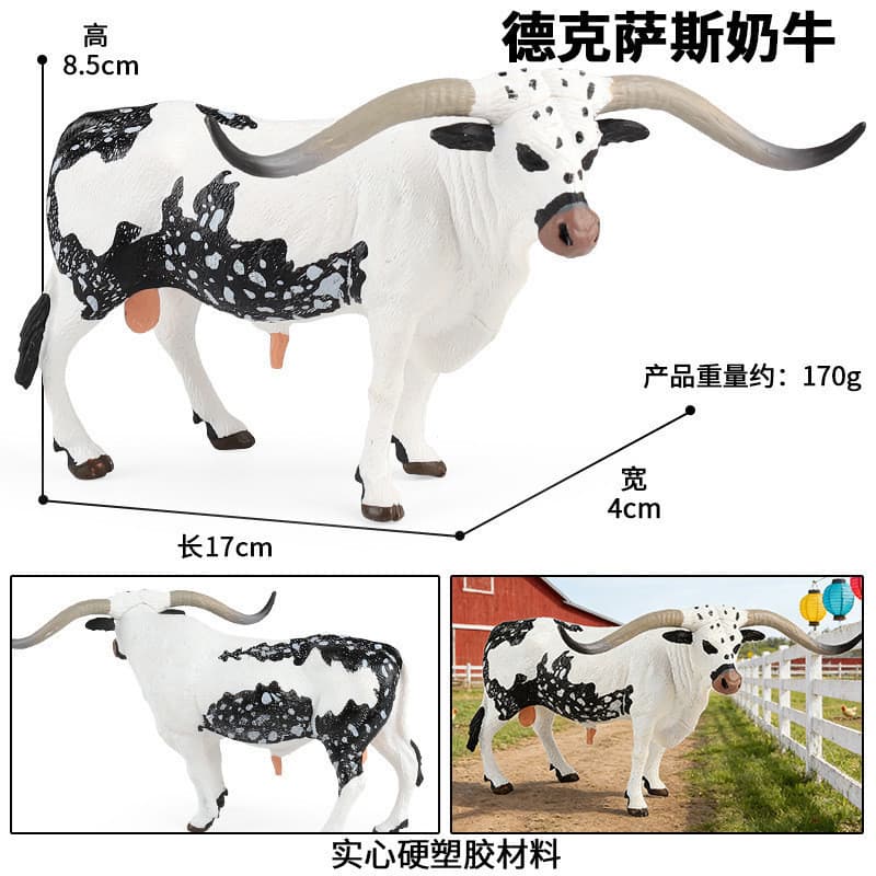 Brinquedos de Animais Realistas para Crianças, Modelos de Animais Realistas, Vaca do Texas, Rinoceronte, Bisão, Produto