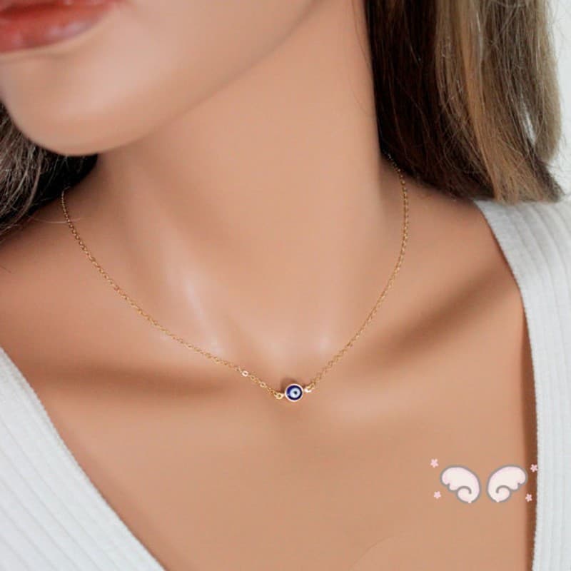 Colar Com Pingente De Mau Olhado – Joia Redonda De Corda Azul Para Casal Feminino