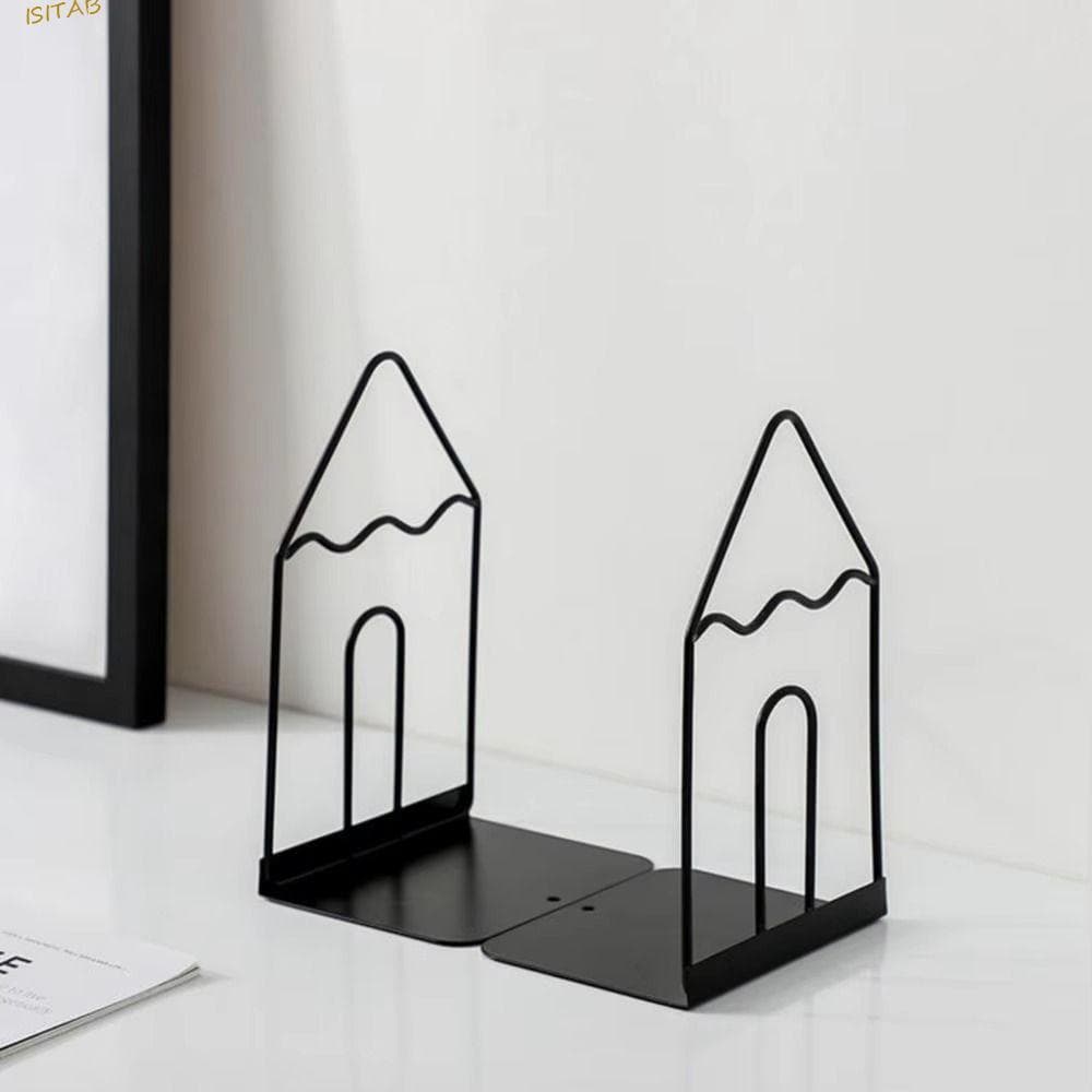 Suporte De Livro Simples ISITAB , Suportes De Livros De Metal Reutilizáveis Antiderrapantes , Estante De Mesa Oca De Gra