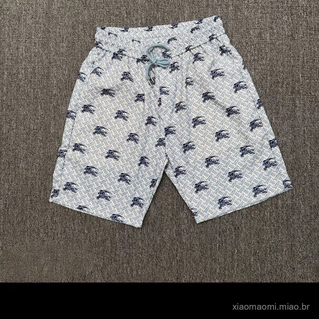 Shorts masculinos de alta qualidade, novos shorts xadrez estilo Polo até o joelho, marca da moda, shorts de praia premiu