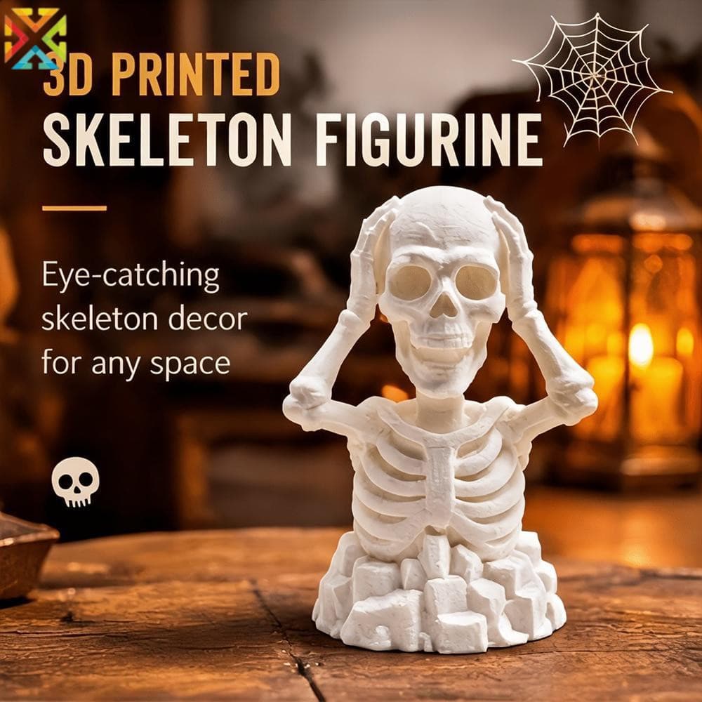 Estátua De Caveira Impressa Em 3D Mãos Na Cabeça PLA Estatueta Assustadora Que Brilha No Escuro Para Decoração De Hallow