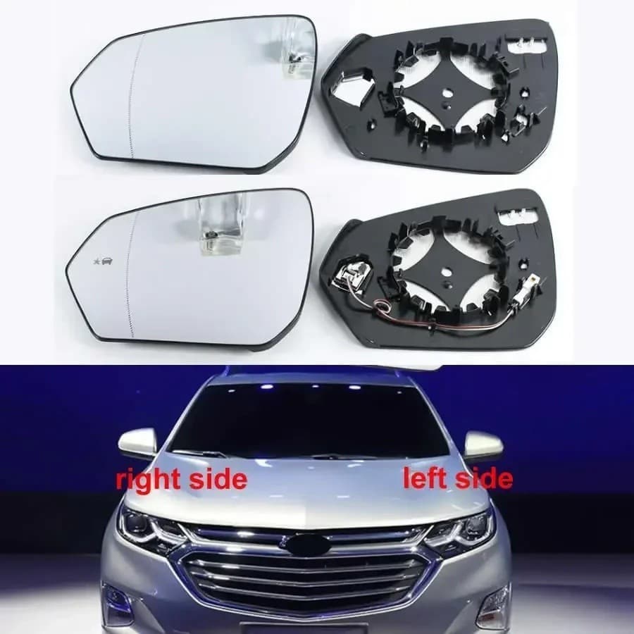 Para Chevrolet Equinox 2017-2022 Espelhos Laterais Lente Porta Asa Espelho Retrovisor Vidro Branco Com Aquecimento Ponto