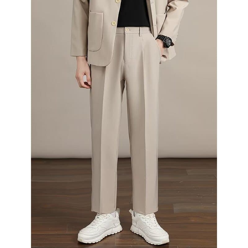 Calças casuais masculinas 2026 novo estilo primavera verão estilo fino All-Match em linha reta negócios Drape Commuter t