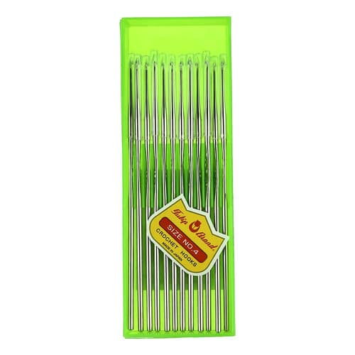 Agulha Crochê Tulip Japão Kit 12 Unid Aço Inox 1.25mm N4 Aço Inoxidável
