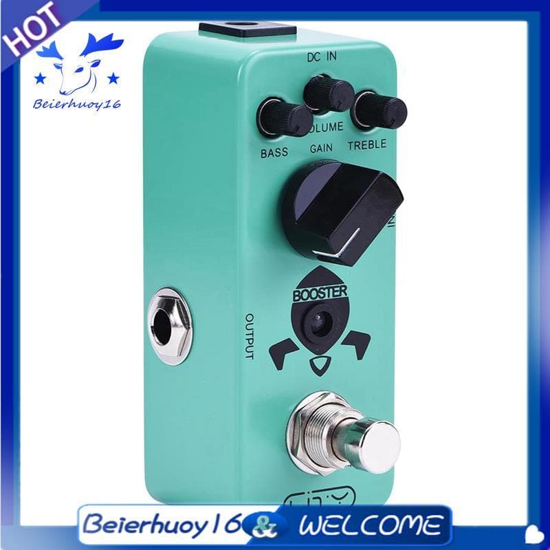 Pedal De Guitarra Mini Efeitos De Reforço Efeito Elétrica True Bypass DC 9V 6.35mm Interface De Entrada/Saída