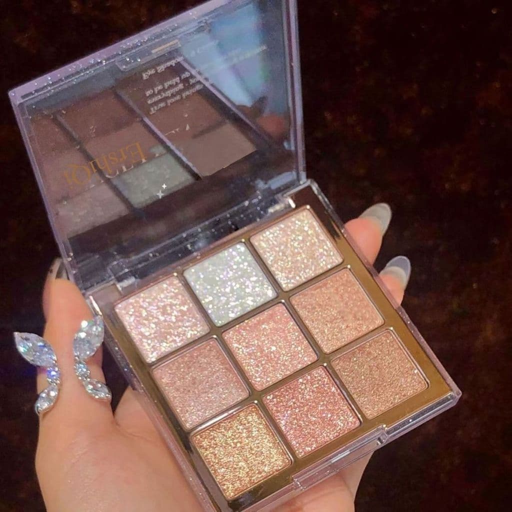 Paleta de sombras de chá de leite de 9 cores perolada fosca Jiugongge sombra transparente 9 cores paleta de maquiagem fl