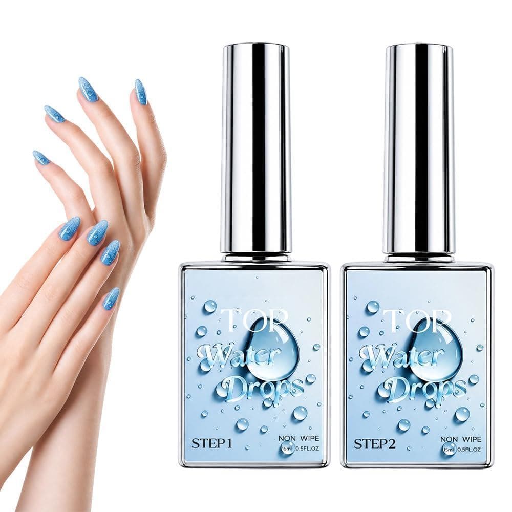 Conjunto de Top Coat em Gel 3D Efeito Gota d'Água para Arte de Unhas com Acabamento Brilhante |   Acabamento Durável, Us