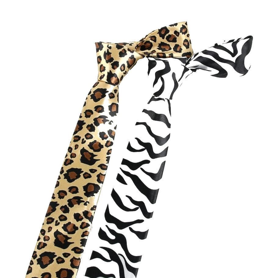 Moda Masculina 5CM Gravatas Magras Coreia Amarelo Leopardo Impressão Pequena Gravata Xadrez Estilo Inglaterra Branco Ver