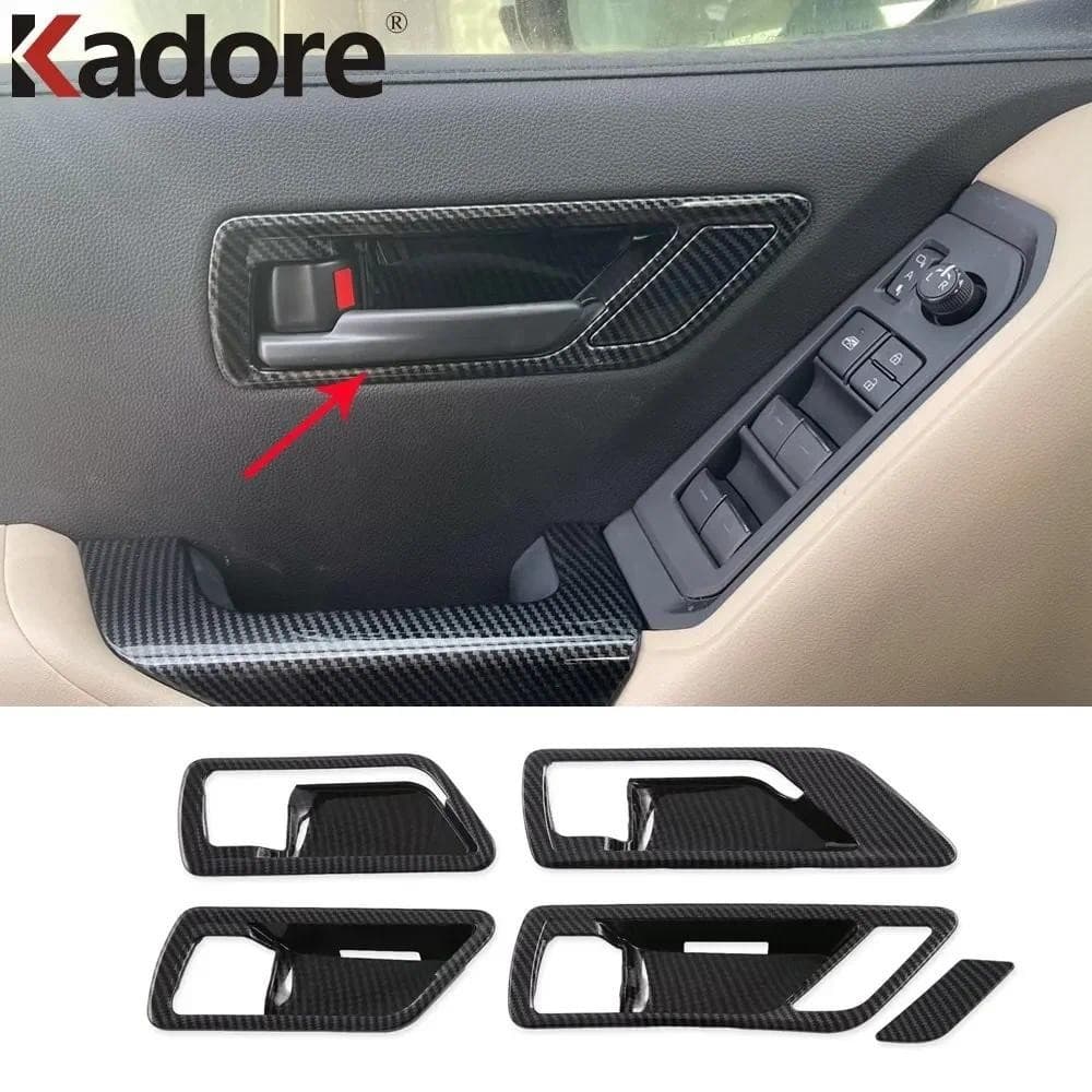 Para Toyota Land Cruiser ZX GR VX J300 2021-2023 2024 Maçaneta Da Porta Interior Tigela Capa Guarnições Adesivo Acessóri