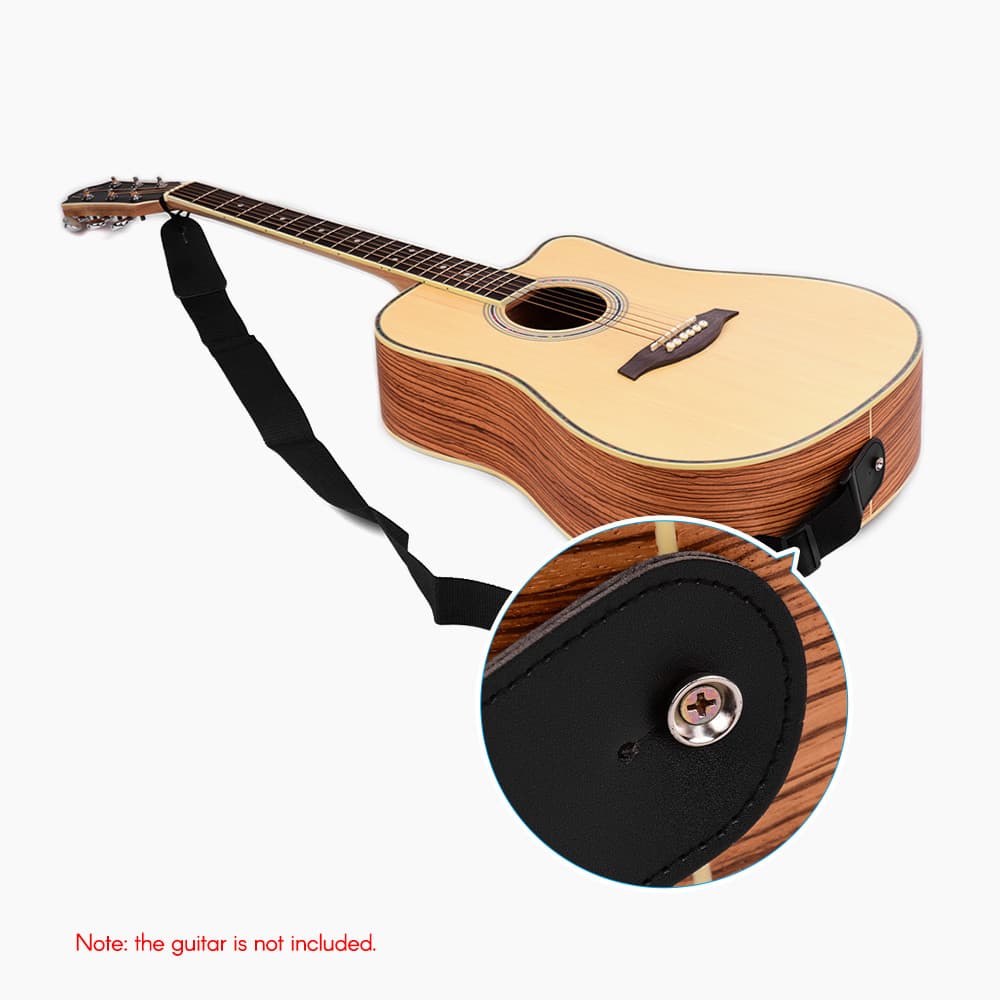 DG-1121 Correia de guitarra para guitarras acústicas elétricas ajustável de nylon de 32-54 polegadas com extremidades