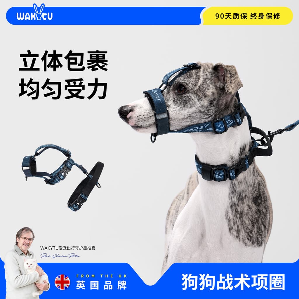 Wakytu coleira britânica corda de tração parafuso coleira de cachorro médio grande coleira de cachorro ajustável capa de