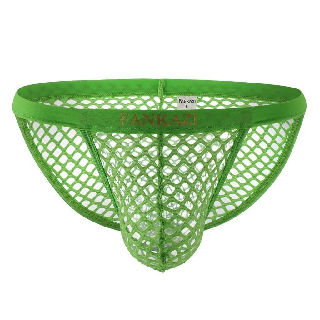 Cueca Masculina Transparente Garfo Alto Arrastão Malha Cuecas Respiráveis Ocas