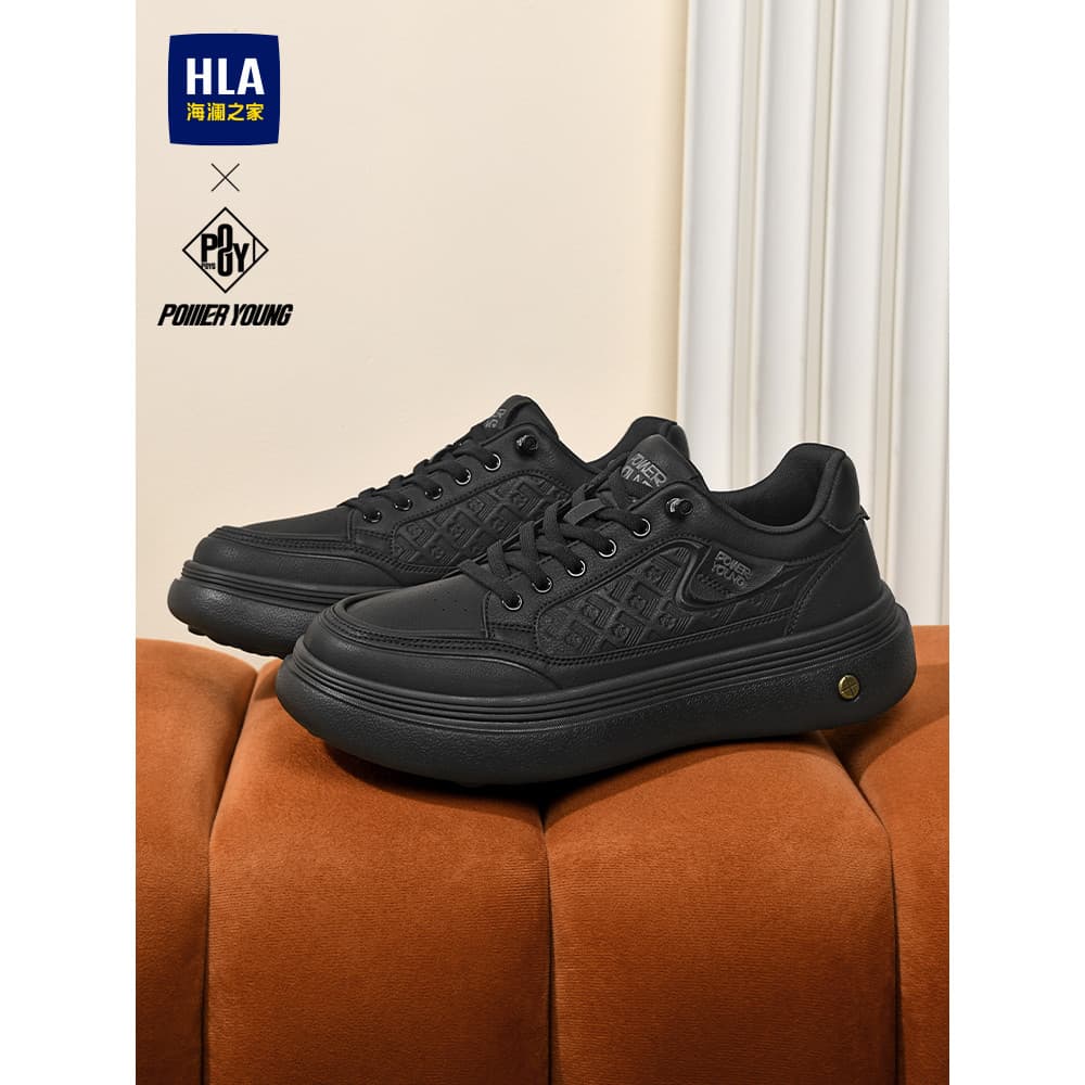 HLA/Hailan House sapatos masculinos 2026 verão novo estilo tênis de sola grossa masculino respirável moda clássico espor