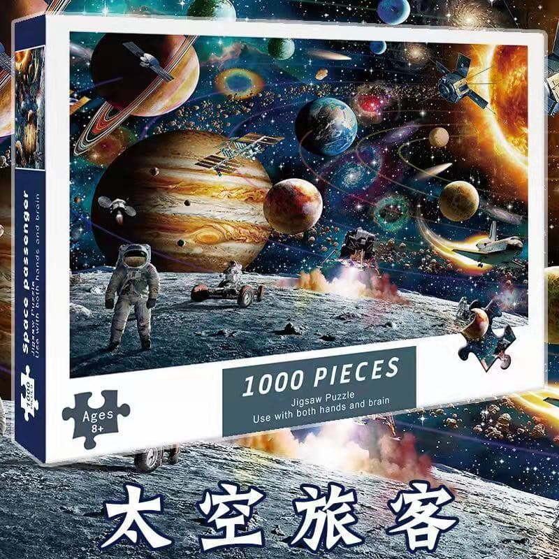 Quebra-cabeça 1.000 peças de alta dificuldade viajante espacial adulto descompressão brinquedos educativos feitos à mão