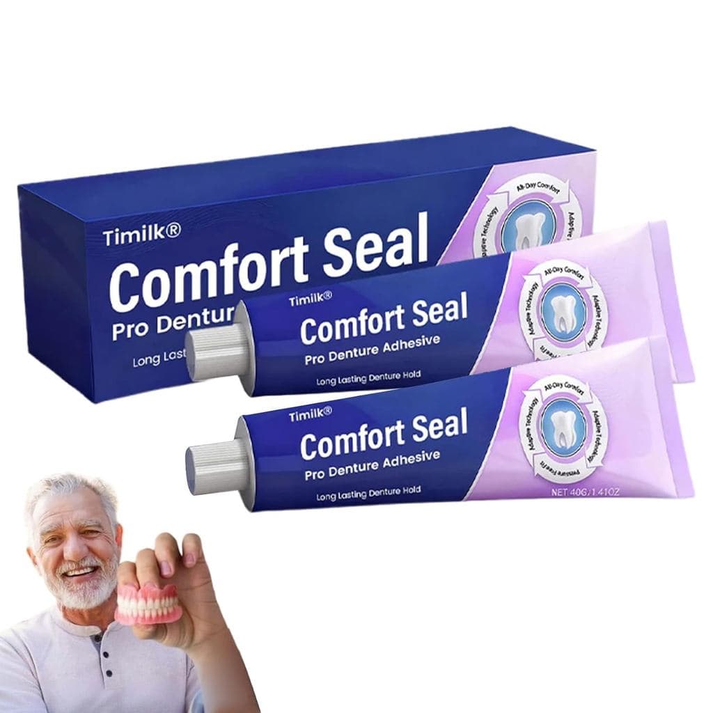 Adesivo para Dentaduras Timilk Comfort Seal Pro, Adesivo Termoplástico para Dentaduras, Forte Adesão, Longa Duração (2PC