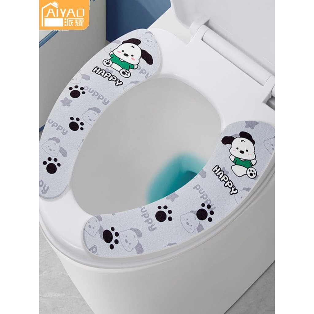 Almofada de toalete doméstica verão almofada de toalete pasta à prova dwaterproof água capa de toalete adesivo quatro es